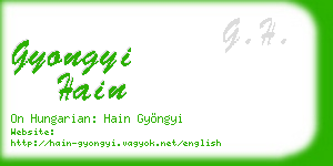 gyongyi hain business card